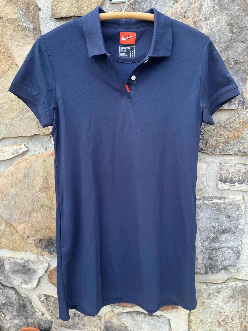 Nike Women's Dri-Fit Navy Polo Mini Dress Medium Tennis Preppy Athletic Golf
